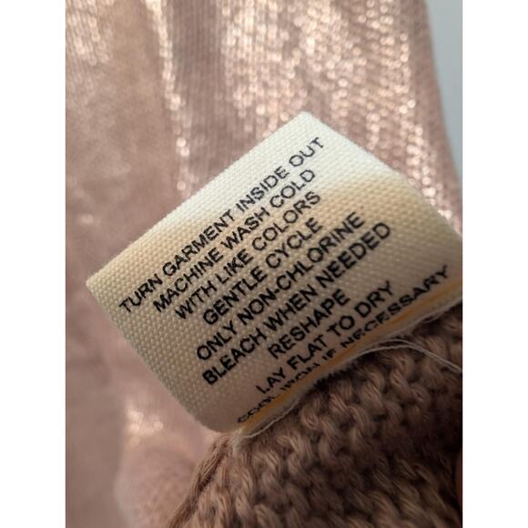 Retrology Pink Oversized Womens's Sweater with Gold Accents, Size Large - Picture 8 of 8